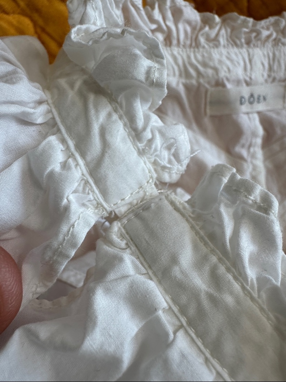 Doen white Ruffle Neck Blouse - Picture 3 of 7